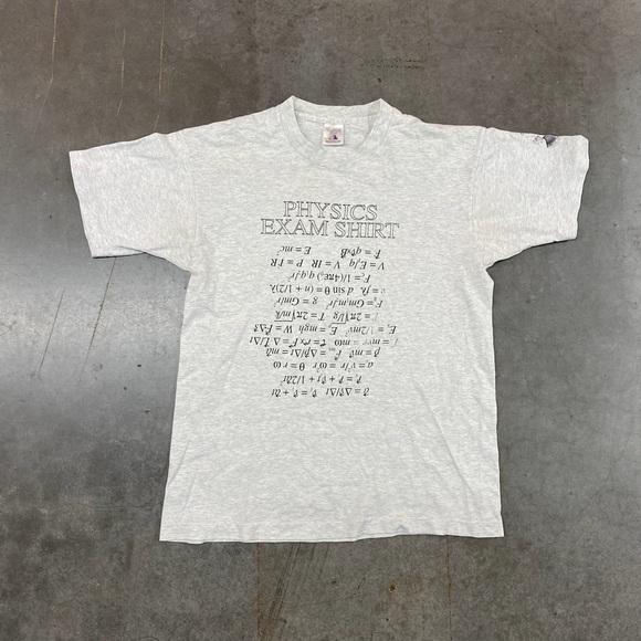 Fruit of the Loom Other - VTG Physics Exam Shirt Fruit of the Loom Single Stitch Gray Tee Mens Large